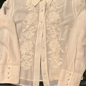 Talbots Cream Button-Down Blouse Vintage 80's